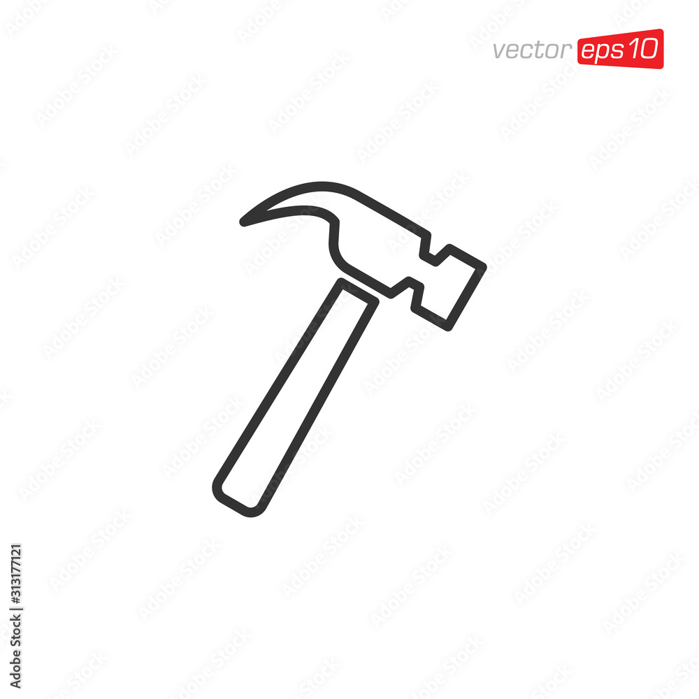 Hammer Icon Design Illustration Vector Hammer Icon Design Illustration Vector
