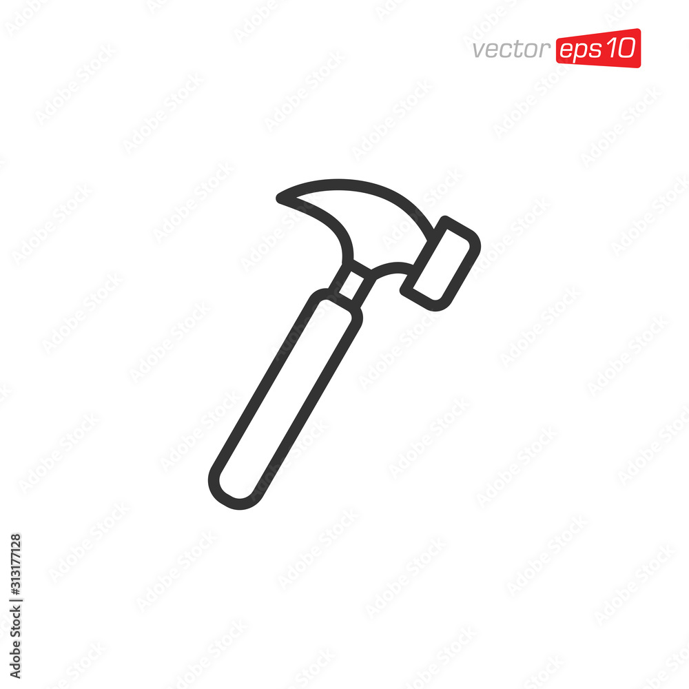 Hammer Icon Design Illustration Vector Hammer Icon Design Illustration Vector