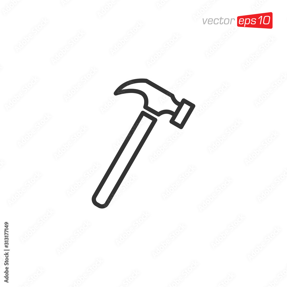 Hammer Icon Design Illustration Vector Hammer Icon Design Illustration Vector