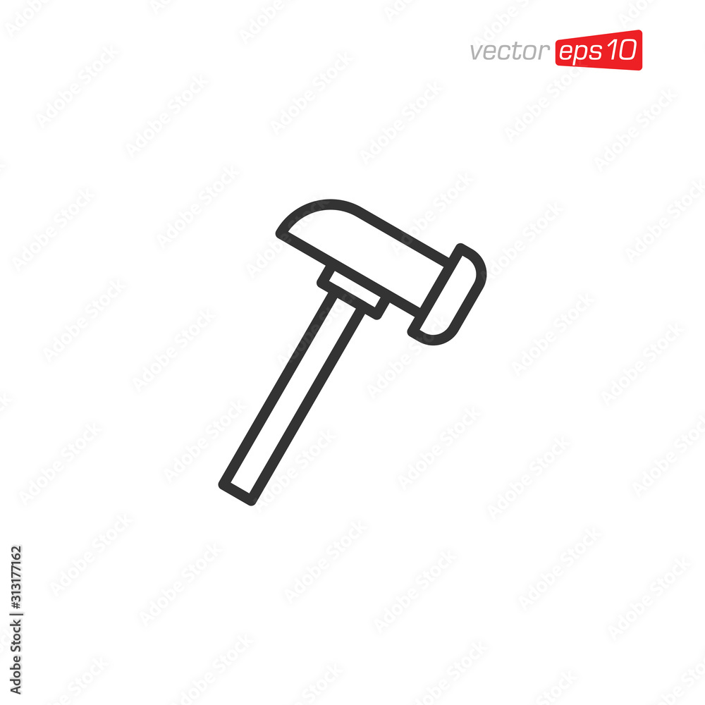 Hammer Icon Design Illustration Vector