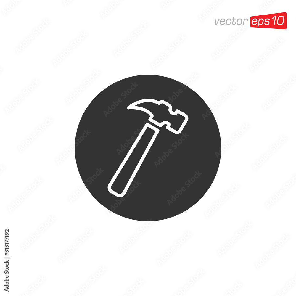 Hammer Icon Design Illustration Vector Hammer Icon Design Illustration Vector