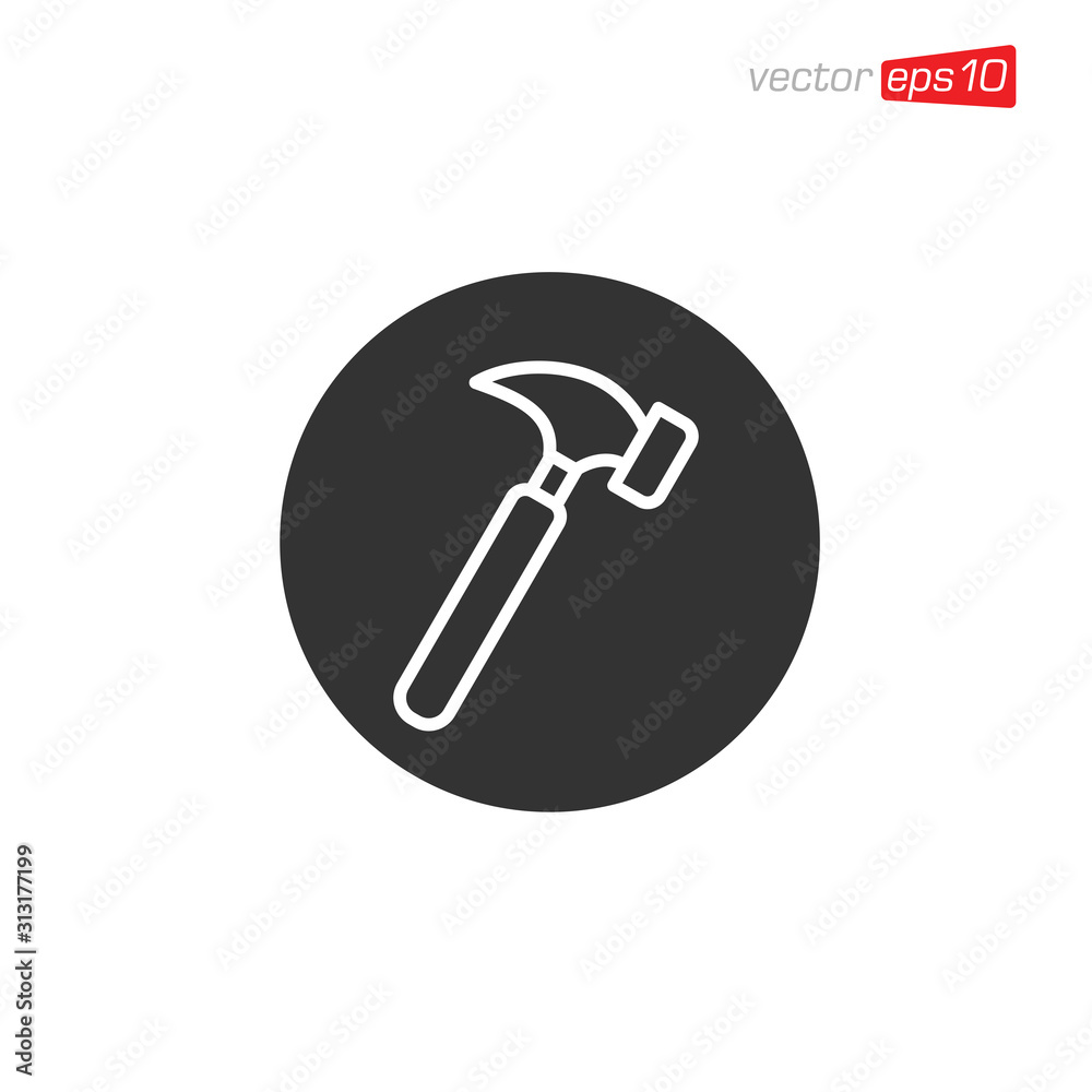 Hammer Icon Design Illustration Vector Hammer Icon Design Illustration Vector