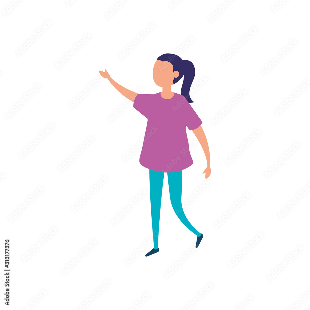 cute girl avatar character icon vector illustration design