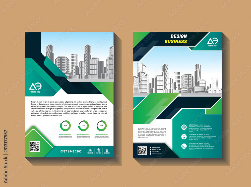 modern cover, brochure, layout for annual report with city background modern cover, brochure, layout for annual report with city background