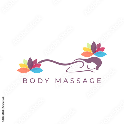Body massage logo vector illustration