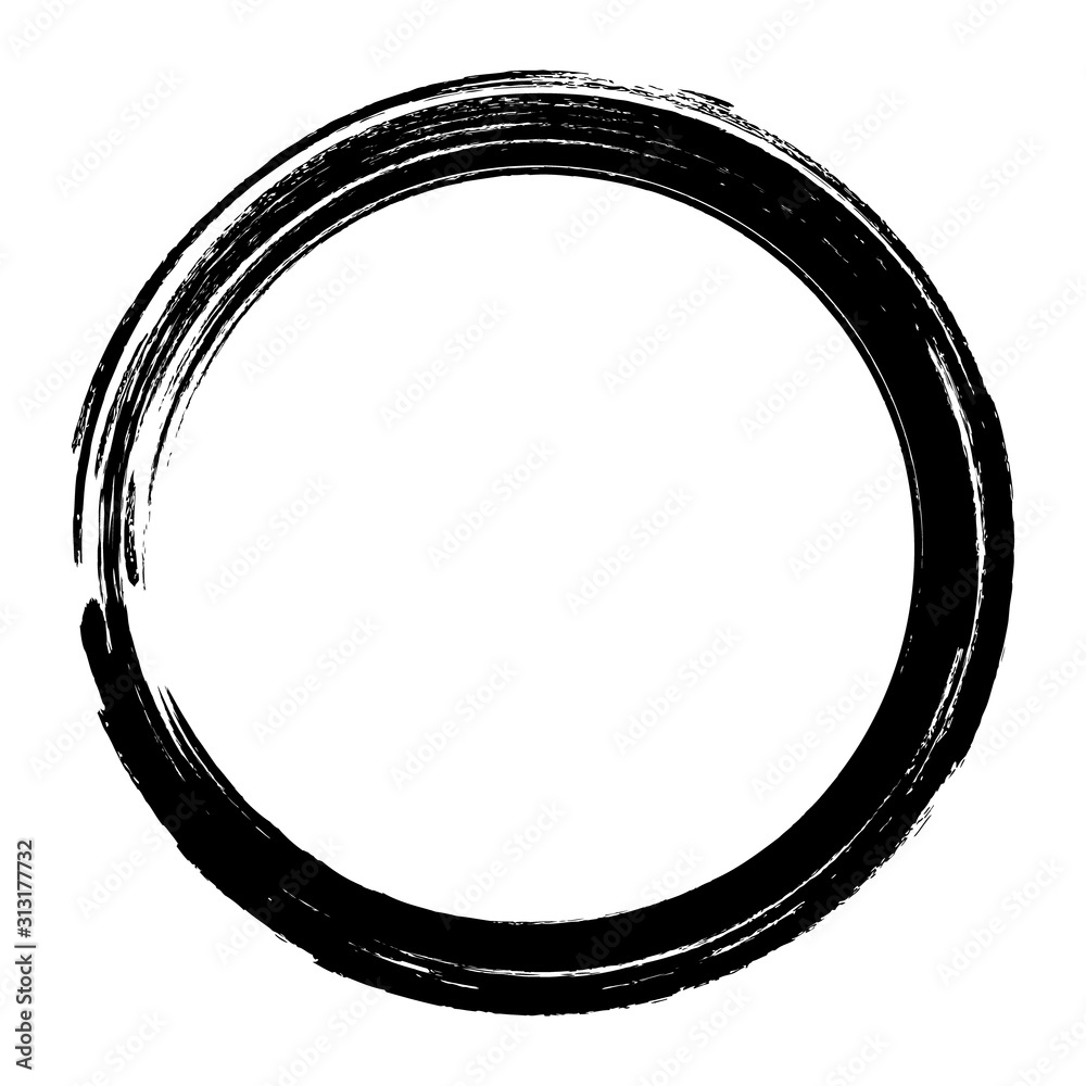 vector brush strokes circles of paint on white background. Ink hand drawn paint brush circle. Logo, label design element vector illustration. Black abstract grunge circle. Frame vector brush strokes circles of paint on white background. Ink hand drawn paint brush circle. Logo, label design element vector illustration. Black abstract grunge circle. Frame