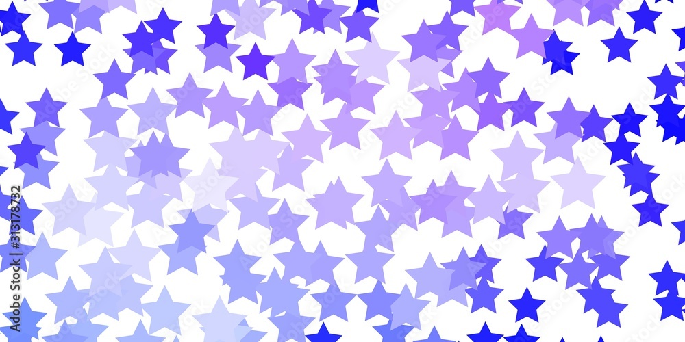 Light Purple vector texture with beautiful stars. Shining colorful illustration with small and big stars. Design for your business promotion. Light Purple vector texture with beautiful stars. Shining colorful illustration with small and big stars. Design for your business promotion.
