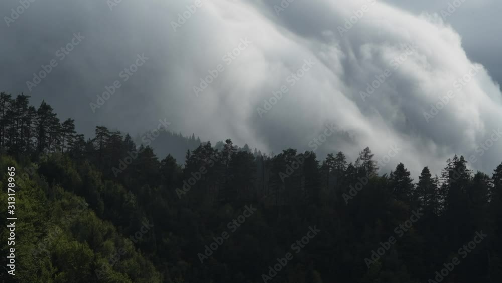 Southern Austria. Orographic Clouds Develop in Response to the Forced Lifting of Air by Topographical Features on the Earth's Surface Like Mountains Southern Austria. Orographic Clouds Develop in Response to the Forced Lifting of Air by Topographical Features on the Earth's Surface Like Mountains
