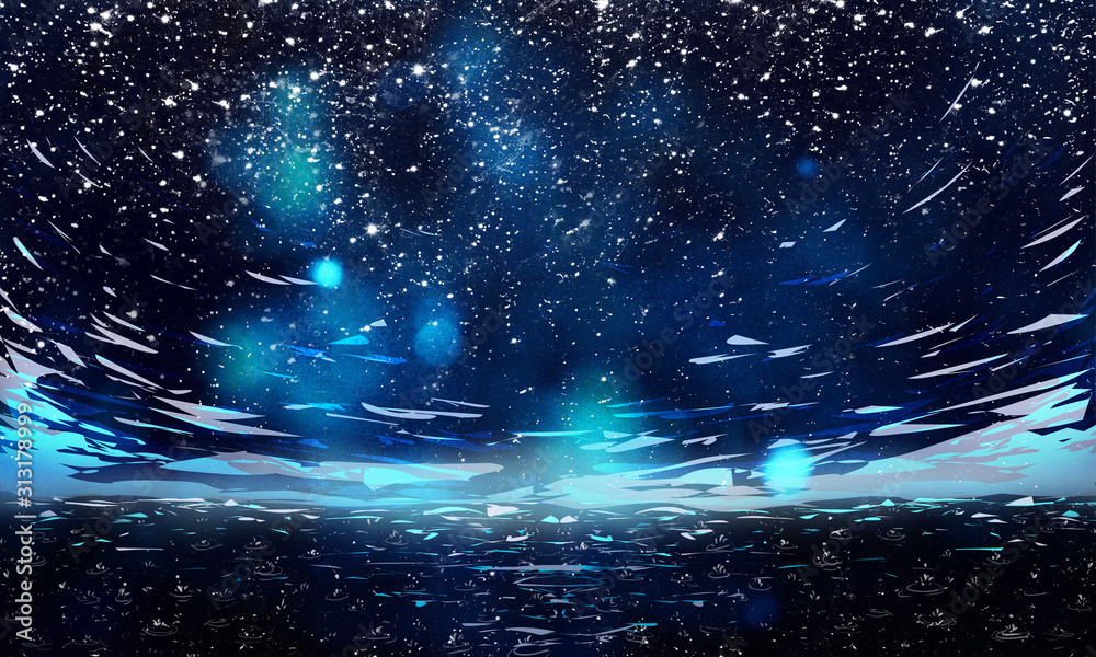 Fototapeta premium Beautiful Night Sky Background Illustration with Stars