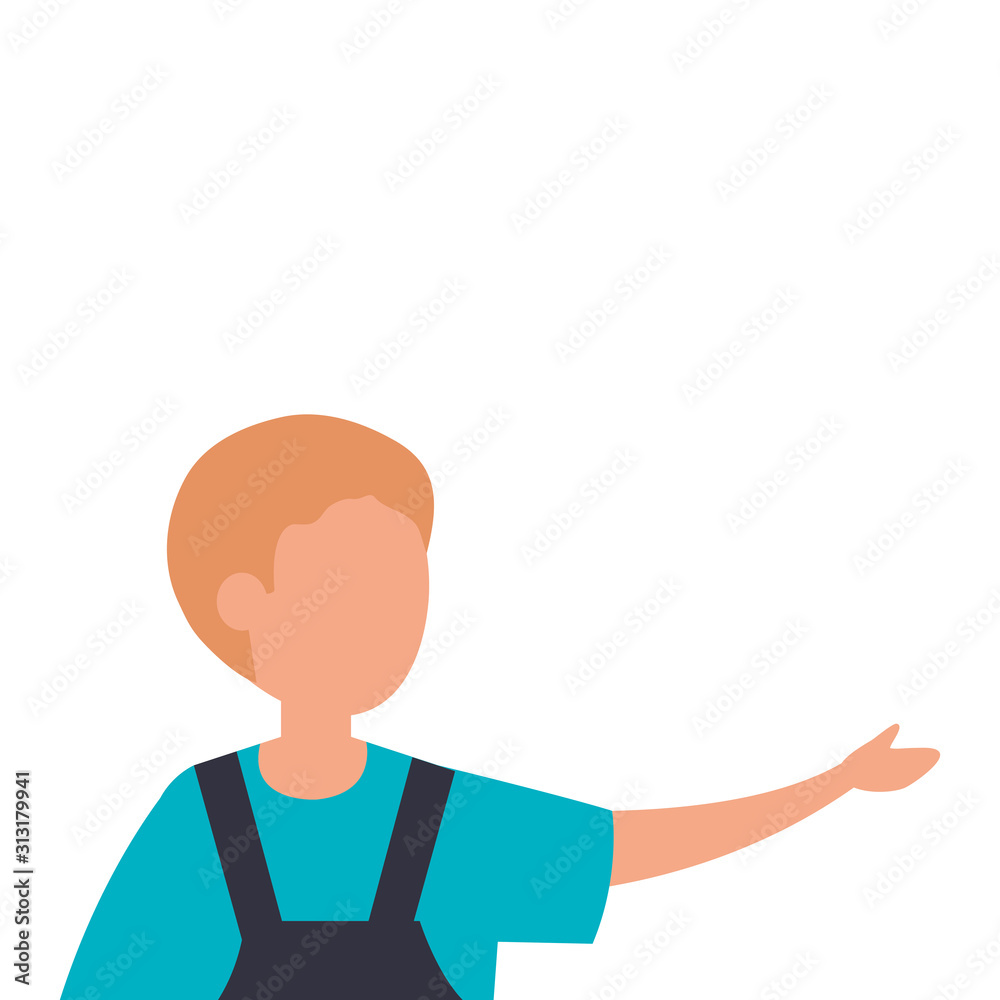 cute boy with blonde hair character icon vector illustration design