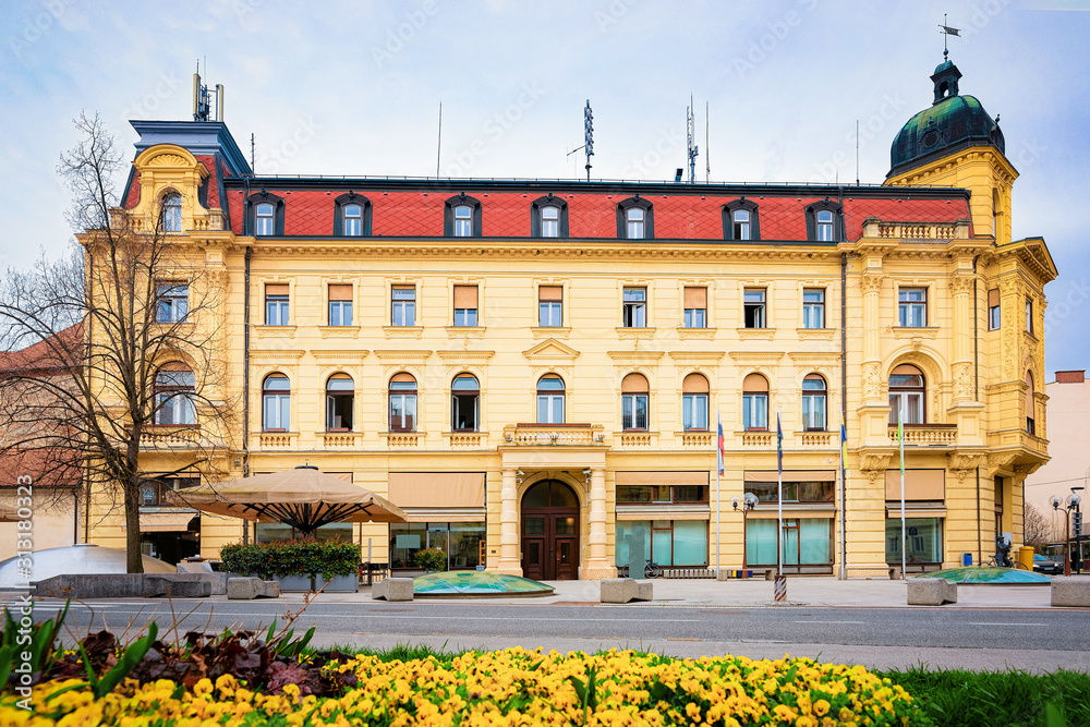 Ταπετσαρία Cityscape with National Hall in the center of Celje old town in Slovenia