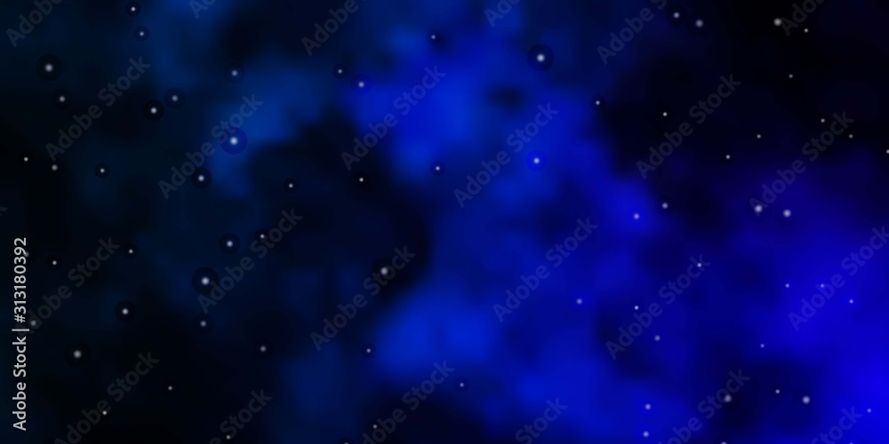 Dark BLUE vector texture with beautiful stars. Colorful illustration with abstract gradient stars. Pattern for new year ad, booklets.