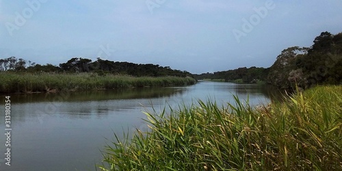 Tranquil and serene scenic views across the Tarwin River from Tarwin Lower, a small riverside town in South Gippsland, Victoria,Australia