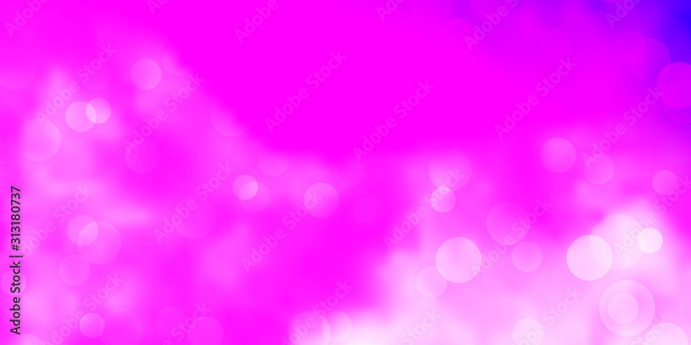 Light Purple vector background with bubbles. Abstract illustration with colorful spots in nature style. Design for your commercials.