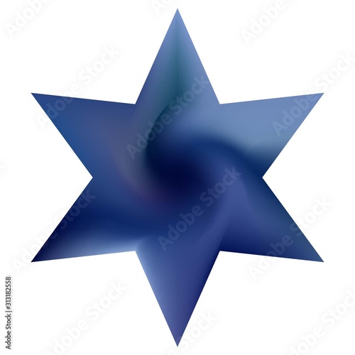 Chromatic background in the form of hexagram.