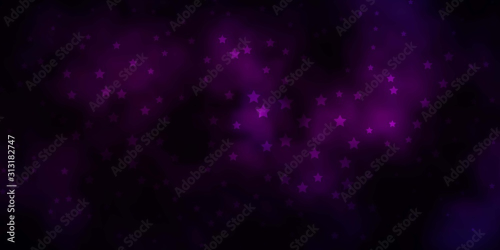 Dark Pink, Blue vector background with small and big stars. Blur decorative design in simple style with stars. Theme for cell phones.
