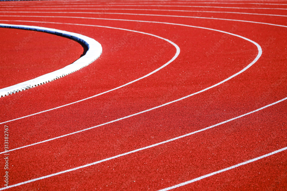 Athletic running track for running race. Sport and excercise concept.