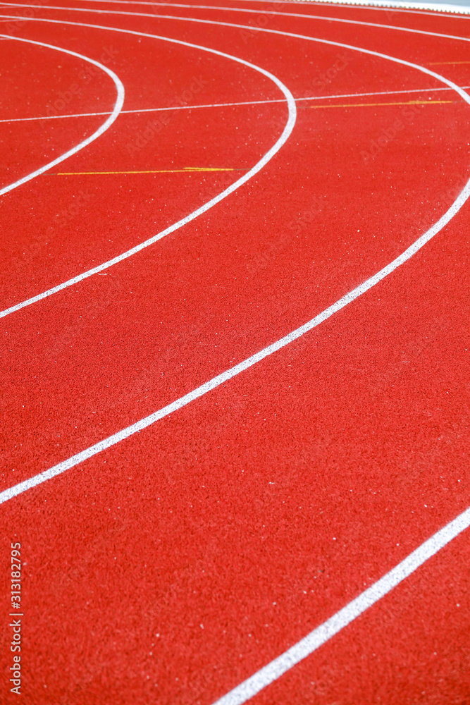 Athletic running track for running race. Sport and excercise concept.