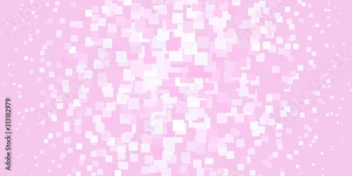 Light Pink vector template in rectangles. Colorful illustration with gradient rectangles and squares. Design for your business promotion.