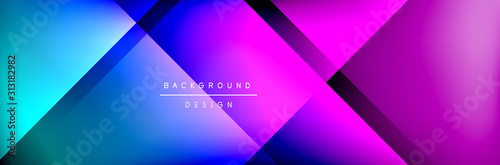 Abstract background - squares and lines composition created with lights and shadows. Technology or business digital template