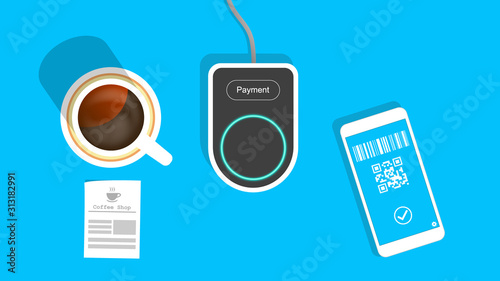 Cashless payment in coffee shop