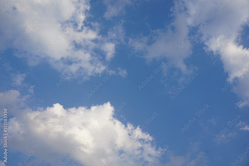 blue sky with white clouds