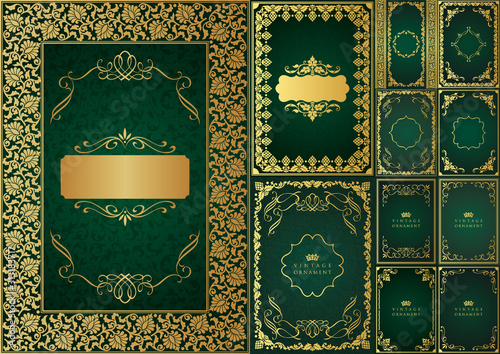 set of vintage design elements. frames and borders.