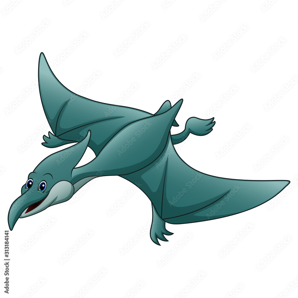 Fototapeta premium Funny a pterodactyl animal cartoon