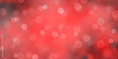 Dark Orange vector layout with circle shapes. Abstract colorful disks on simple gradient background. Design for your commercials.