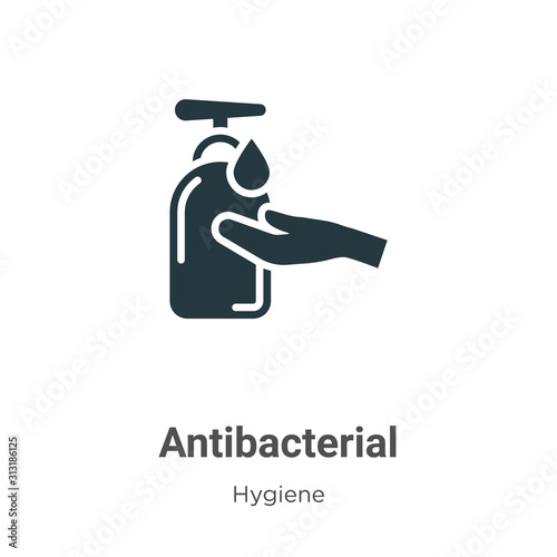 Antibacterial glyph icon vector on white background. Flat vector antibacterial icon symbol sign from modern hygiene collection for mobile concept and web apps design.