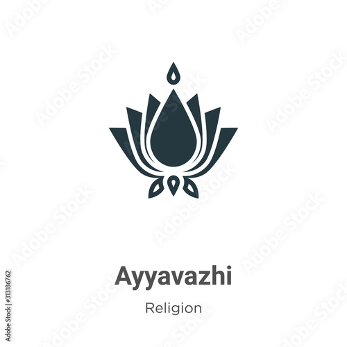 Ayyavazhi glyph icon vector on white background. Flat vector ayyavazhi icon symbol sign from modern religion collection for mobile concept and web apps design.