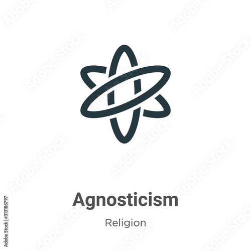 Agnosticism glyph icon vector on white background. Flat vector agnosticism icon symbol sign from modern religion collection for mobile concept and web apps design.