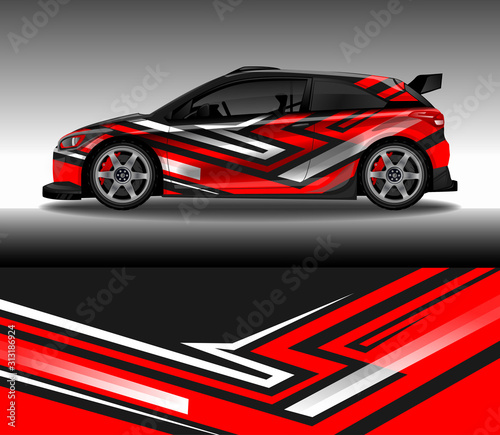 Wrap car decal design vector, custom livery race rally car vehicle sticker and tinting. © 21graphic