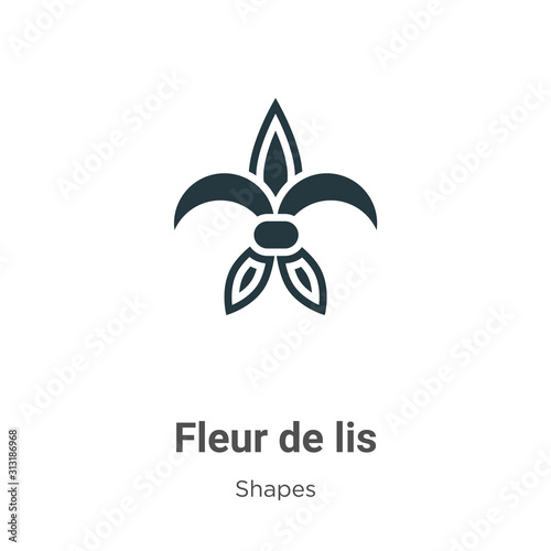 Fleur de lis glyph icon vector on white background. Flat vector fleur de lis icon symbol sign from modern shapes and symbols collection for mobile concept and web apps design.