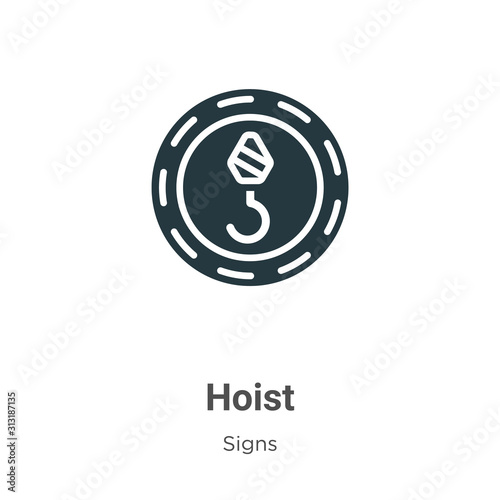 Hoist glyph icon vector on white background. Flat vector hoist icon symbol sign from modern signs collection for mobile concept and web apps design.