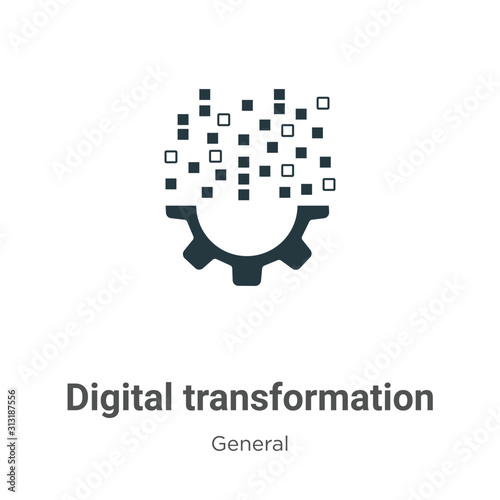 Digital transformation glyph icon vector on white background. Flat vector digital transformation icon symbol sign from modern general collection for mobile concept and web apps design.
