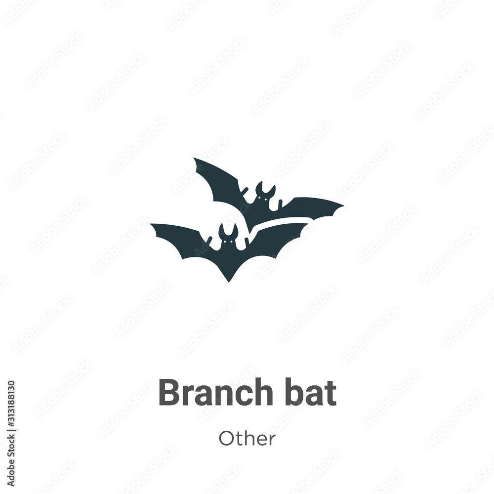 Obraz premium Branch bat glyph icon vector on white background. Flat vector branch bat icon symbol sign from modern other collection for mobile concept and web apps design.