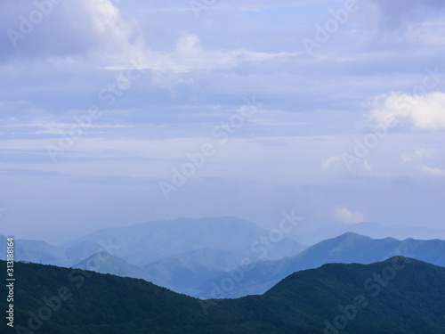  Beautiful views of mountain and sky landscape at YeongCheon in South Korea 