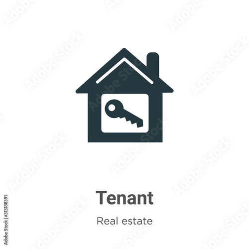Tenant glyph icon vector on white background. Flat vector tenant icon symbol sign from modern real estate collection for mobile concept and web apps design.
