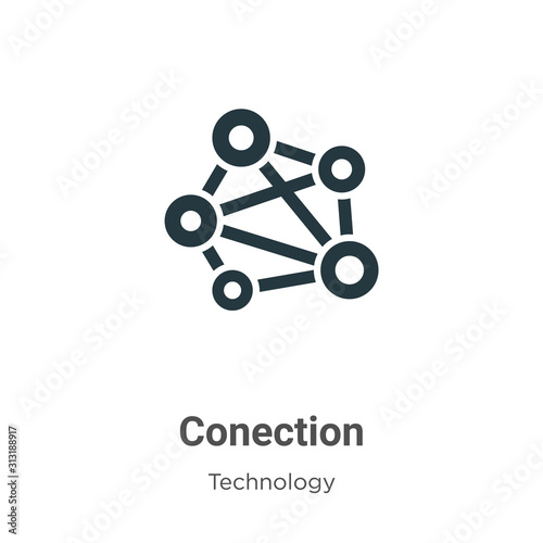 Conection glyph icon vector on white background. Flat vector conection icon symbol sign from modern technology collection for mobile concept and web apps design. photo
