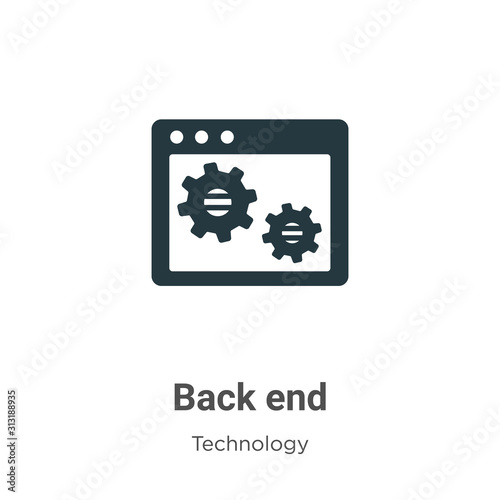 Back end glyph icon vector on white background. Flat vector back end icon symbol sign from modern technology collection for mobile concept and web apps design.