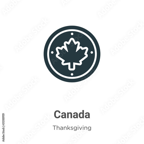 Canada glyph icon vector on white background. Flat vector canada icon symbol sign from modern thanksgiving collection for mobile concept and web apps design.