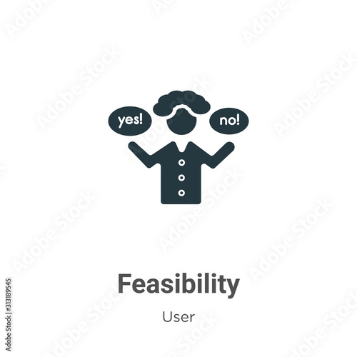 Feasibility glyph icon vector on white background. Flat vector feasibility icon symbol sign from modern user collection for mobile concept and web apps design.