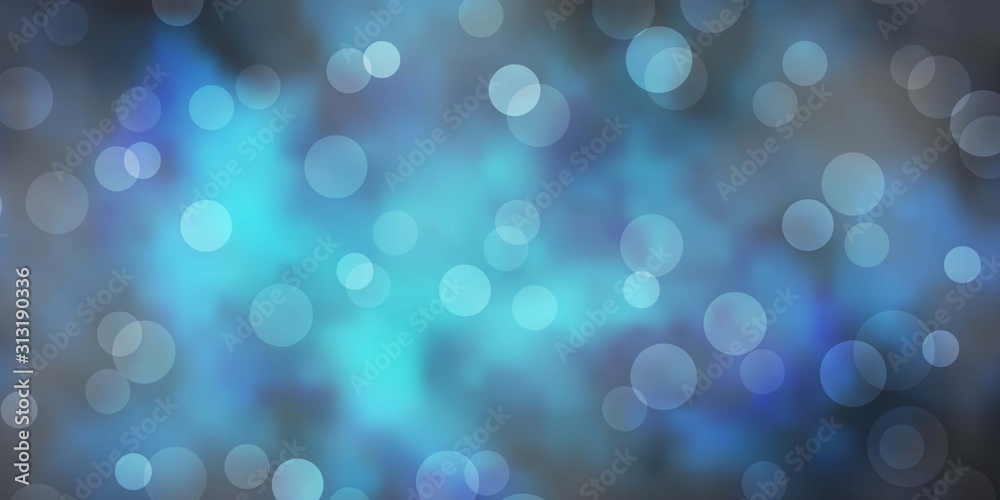 Dark BLUE vector background with bubbles. Abstract illustration with colorful spots in nature style. Pattern for websites.