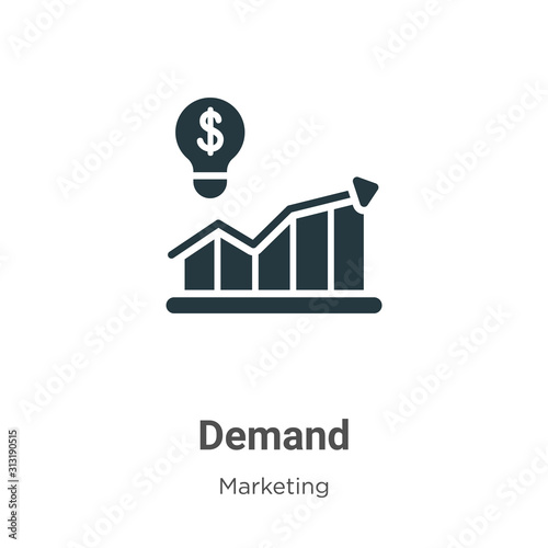 Demand glyph icon vector on white background. Flat vector demand icon symbol sign from modern marketing collection for mobile concept and web apps design.