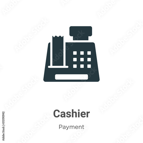 Cashier glyph icon vector on white background. Flat vector cashier icon symbol sign from modern payment collection for mobile concept and web apps design.