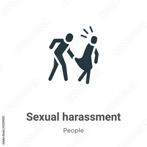 Sexual harassment glyph icon vector on white background. Flat vector sexual harassment icon symbol sign from modern people collection for mobile concept and web apps design.
