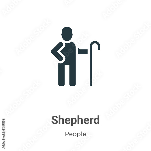 Shepherd glyph icon vector on white background. Flat vector shepherd icon symbol sign from modern people collection for mobile concept and web apps design.