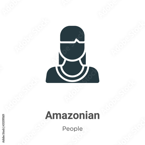 Amazonian glyph icon vector on white background. Flat vector amazonian icon symbol sign from modern people collection for mobile concept and web apps design.