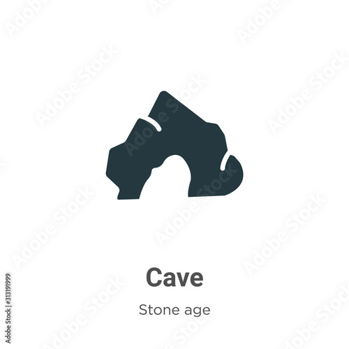 Cave glyph icon vector on white background. Flat vector cave icon symbol sign from modern stone age collection for mobile concept and web apps design.